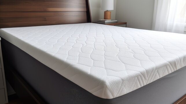 White memory foam mattress topper on bed