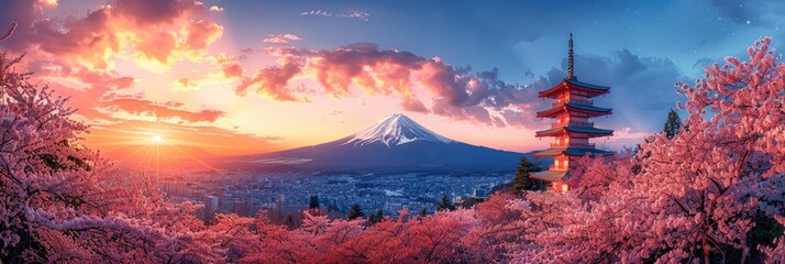 Stunning Sunrise Over Mount Fuji