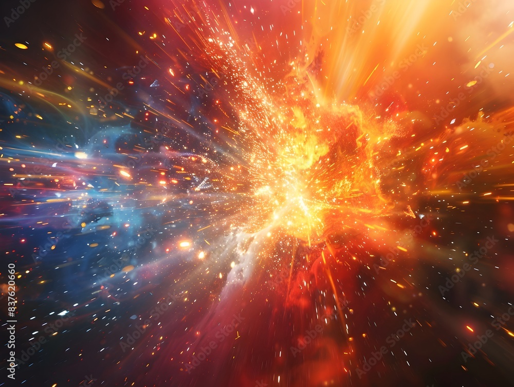 Aufkleber mesmerizing explosion of vibrant light a dynamic and captivating background for creative