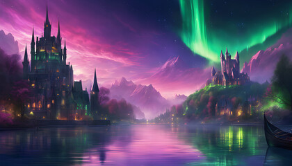 Fototapeta premium Enchanting City of Aurora