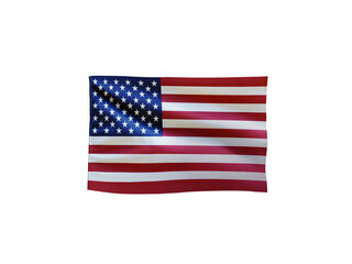 Fototapeta premium America Flag Waving on white background