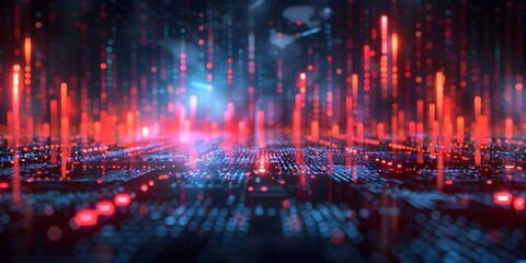 Obraz premium Futuristic Digital Financial Forecast with Predictive Analytics and Advanced Data Visualization