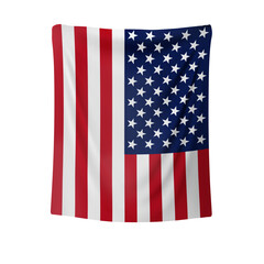 Fototapeta premium America Flag Waving on white background