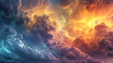 Naklejka premium Enchanting Mystical Storm Clouds in Vibrant Colors Capturing Attention
