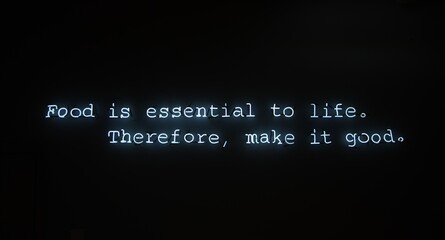 good food neon sign fluorescent led tube glowing motto letters wall decor photo