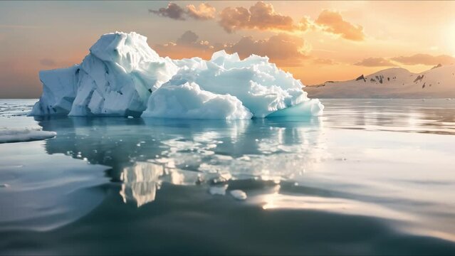 The Impact of Climate Change: Melting Icebergs, Rising Sea Levels, and Extreme Weather Events Globally. Concept Climate Change Effects, Melting Icebergs, Rising Sea Levels, Extreme Weather Events