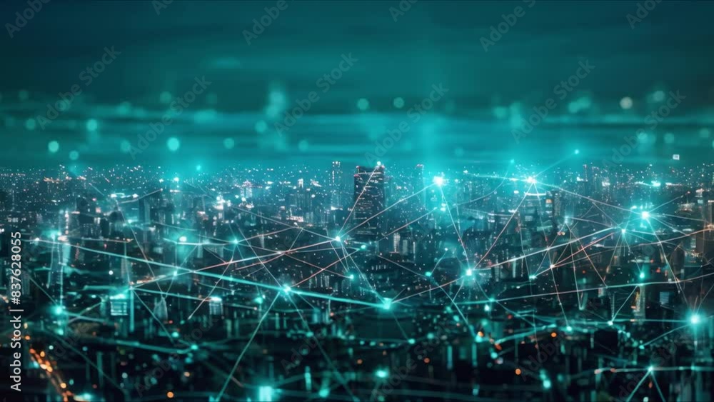 Poster transforming smart communities: next-gen digital city with iot data and technology. concept smart ci