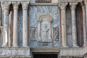 Details from exterior of San Marco basilica in Venice
