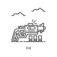 Gun outline Design illustration. Symbol on White background EPS 10 File  