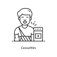 Casualties outline Design illustration. Symbol on White background EPS 10 File