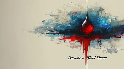 Artistic Blood Donation Poster - Promote Blood Donation - Encouraging Community Participation