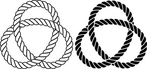 trefoil rope Knot icon set