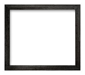 square picture frame. Old wooden frame, vintage style, with empty space and isolated transparent...