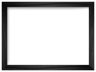Obraz premium Rectangular picture frame. Old wooden frame, vintage style, with empty space and isolated transparent background with png.
