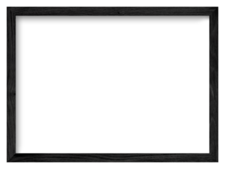 Rectangular picture frame. Old wooden frame, vintage style, with empty space and isolated transparent background with png.