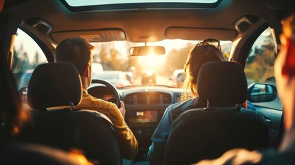 Carpooling and Ride-Sharing: Capture friends or colleagues carpooling or ride-sharing to work or social events, reducing traffic congestion and carbon emissions through shared transportation. 