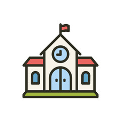 School building minimal icon. College institution, university vector web icon concept. Vector illustration