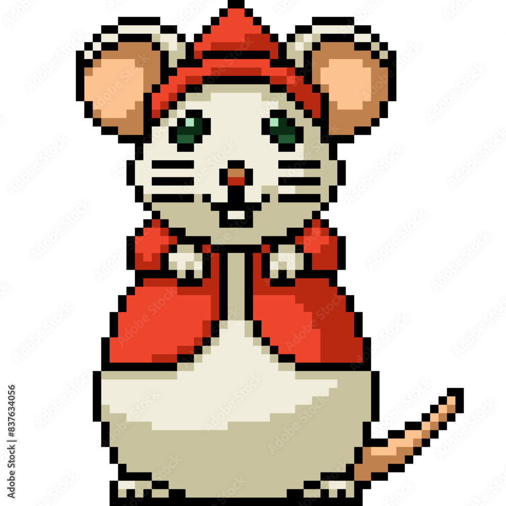 Poster pixel art of fat rat stand