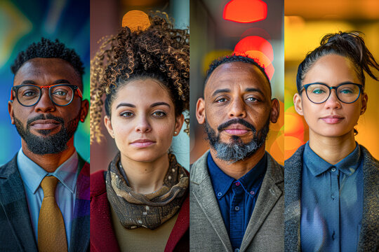 Four people with different hair colors