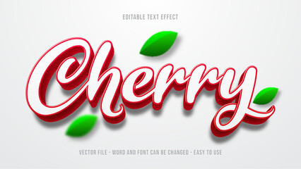 Cherry editable text effect 3d style