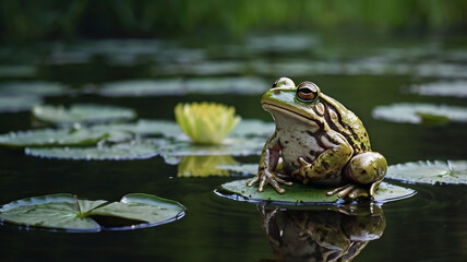 frog in the pond