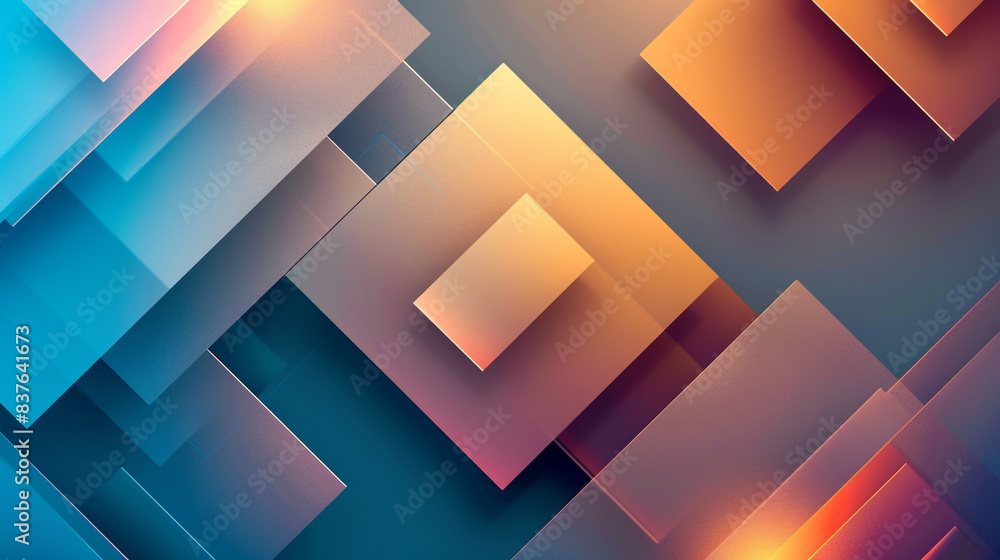 Wall mural abstract background with line background with diamond and triangle square 3d shapes.