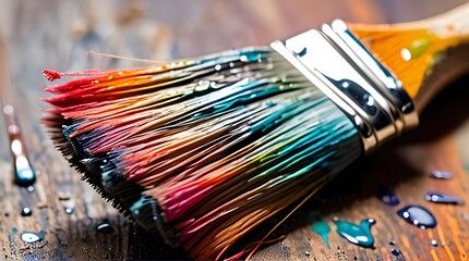 Fototapeta premium A set of brushes and paints for creating art