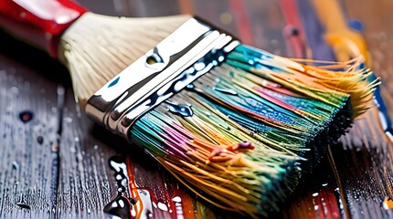 Fototapeta premium A set of brushes and paints for creating art