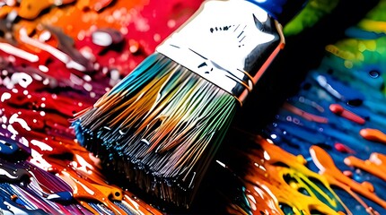 Fototapeta premium A set of brushes and paints for creating art