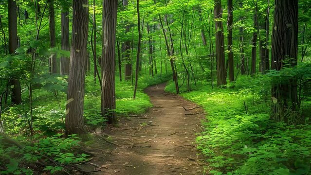 path in the forest. seamless looping overlay 4k virtual video animation background