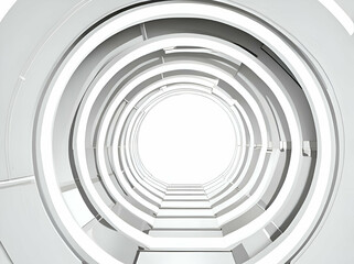 Fototapeta premium Abstract technology round tunnel White metal