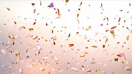 Festive Celebration Design with Colorful Party Banner and Confetti Falling on Abstract Background. Concept Celebration Decor, Colorful Banner, Confetti, Abstract Background