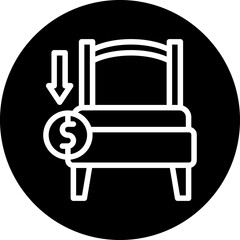 Hotel Cost Icon Style