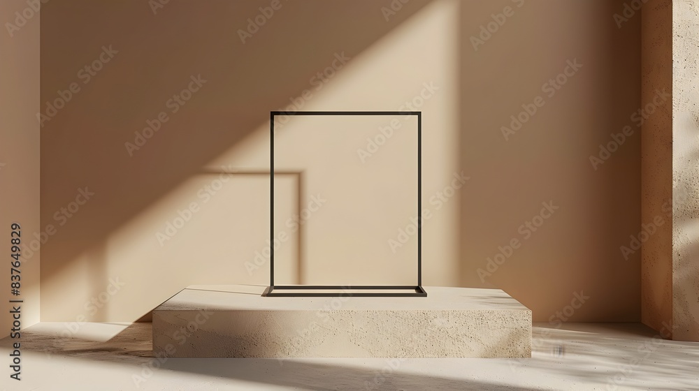 Poster minimalist metal frame ideal for modern spaces with clean sleek design and isolated concept