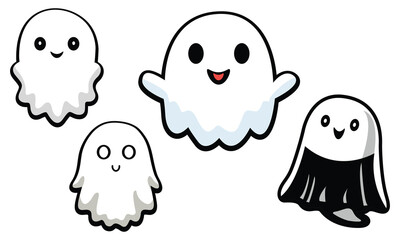 Halloween Ghost Bundle Boo hand draw Vector design