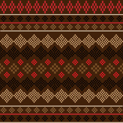 Seamless pattern fabric pattern on a brown background.