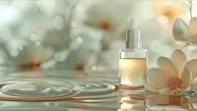 D Rendering of Cosmetic Serum with Collagen for Skin Repair. Concept Product Visualization, Beauty Photography, Skincare Mockup, Cosmetic Branding