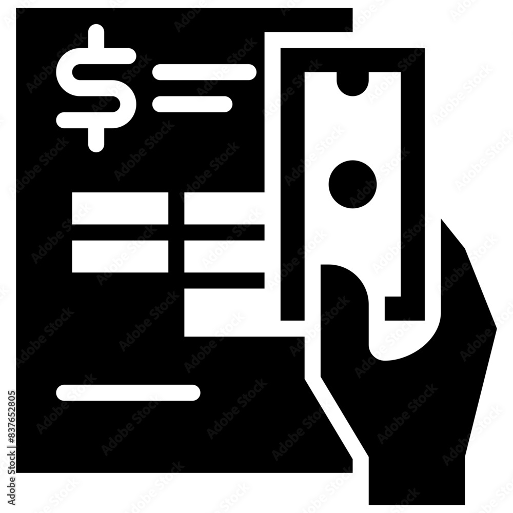 Poster invoice bill payment for installment or loans solid icon