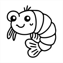 Shrimp silhouette vector illustration