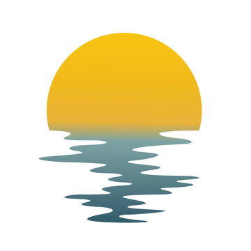 The symbol of a moon with reflection in the water.
