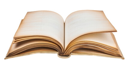 Obraz premium open old book cut out transparent isolated on white background PNG file 