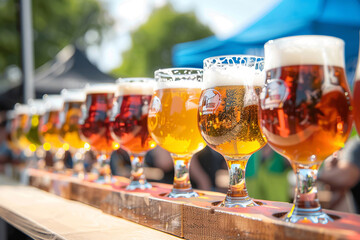 Generative ai on theme of foamy German beer in large glass mug for celebration holiday Oktoberfest