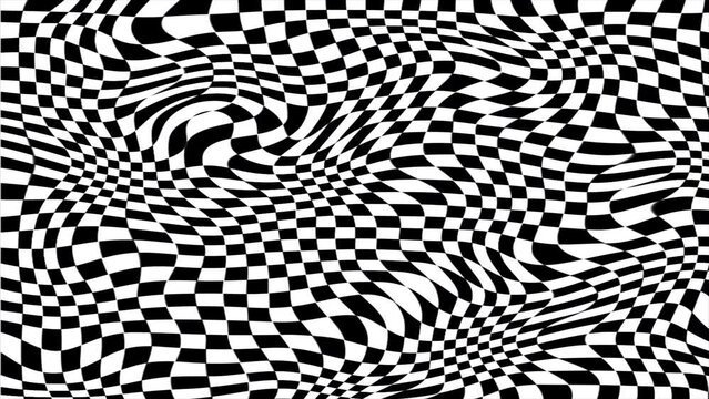 trippy Y2k, 90s, abstract, groovy, wavy, checkered pattern background, vintage psychedelic checkerboard texture. Animated, looping grid, squares pattern.