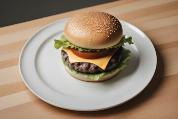 hamburger on a plate