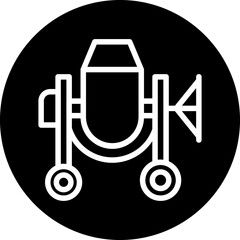 Concrete Mixer Icon Style