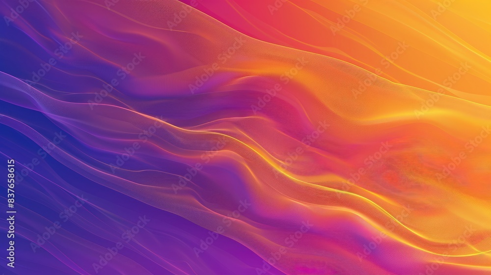 Poster abstract gradient mesh background with blurred hues transitioning from purple to orange, offering a 