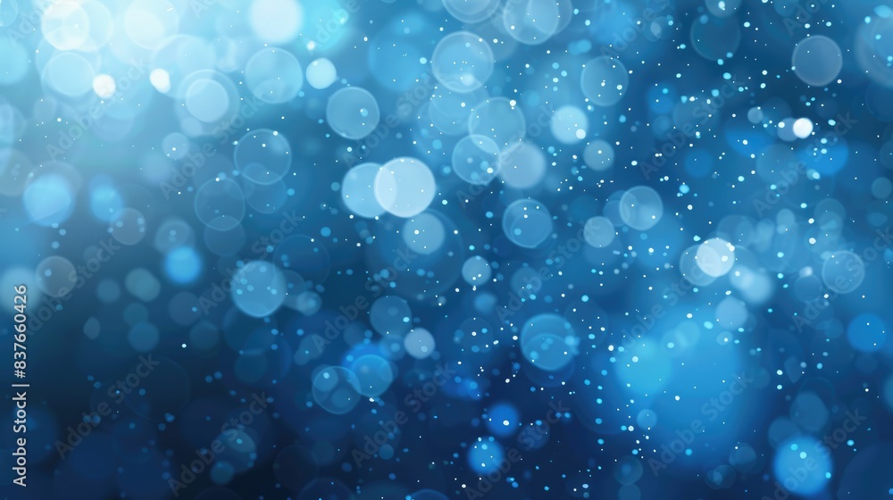 Poster blue gradient background with delicate bokeh effects, ideal for creating elegant and high-end design