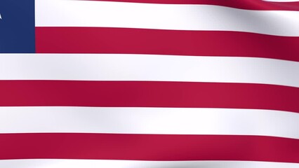 Waving flag of Liberia Animation 3D render Method