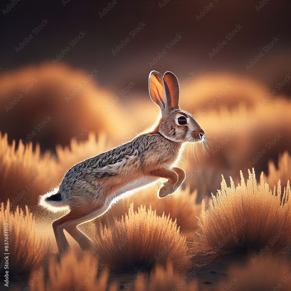 Wall mural jackrabbit desert