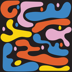 Liquid abstract organic blob shapes. Wavy elements bubbles and drops . EPS 10